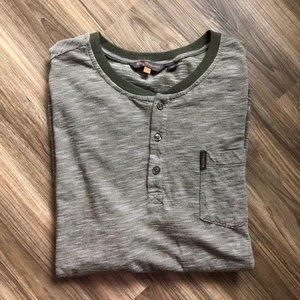 Ben Sherman Birdseye Stripe Henley T Tee Shirt